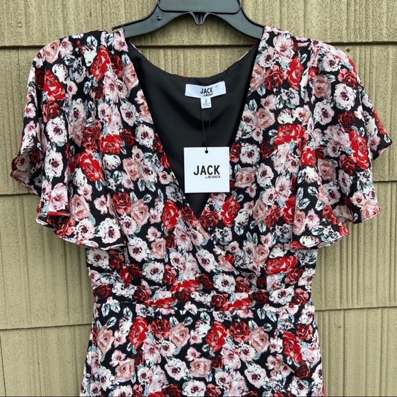 NWT Jack By BB DAKOTA Black Wrap Dress size 2 - Picture 8 of 8